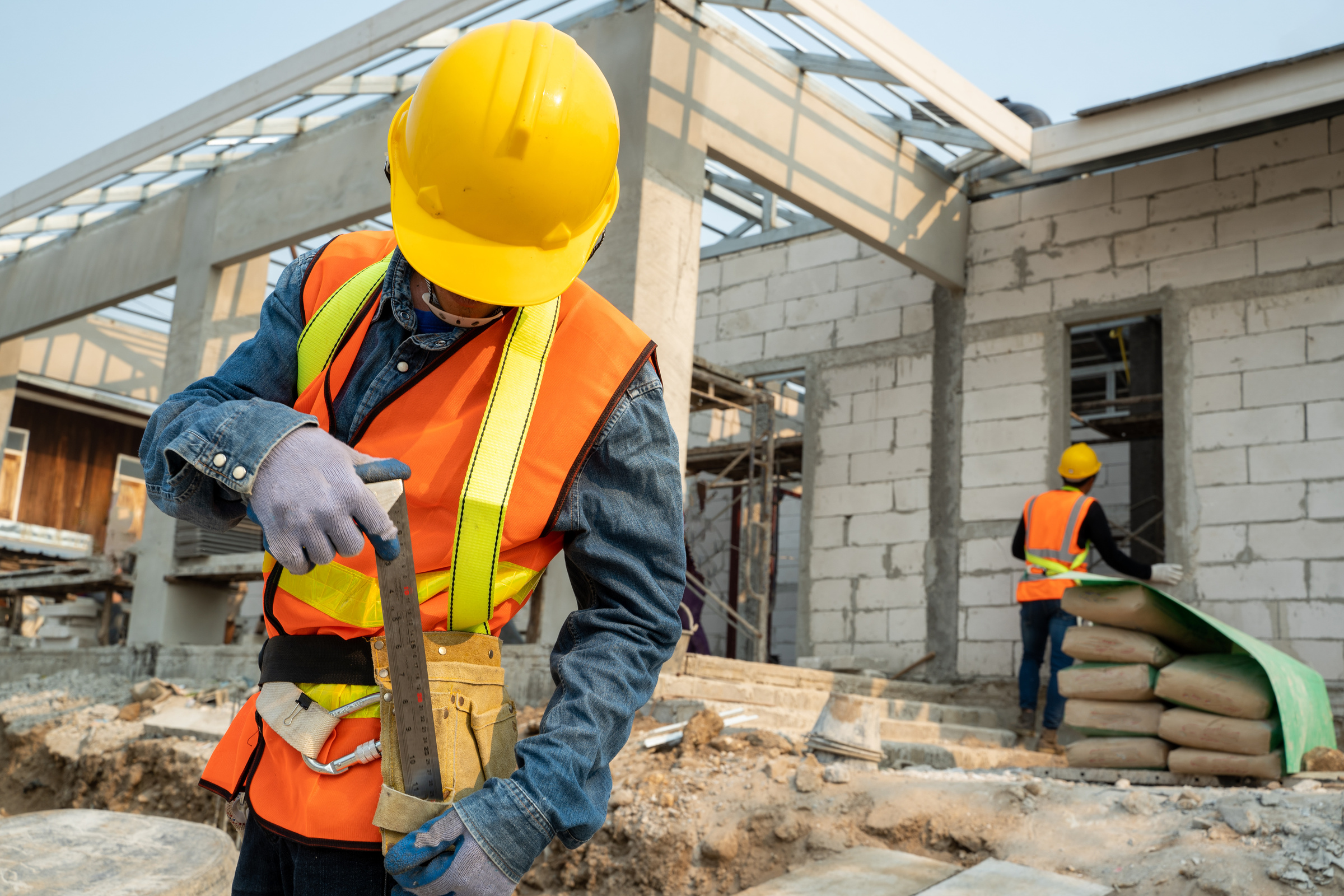 Workers Building at Construction Site